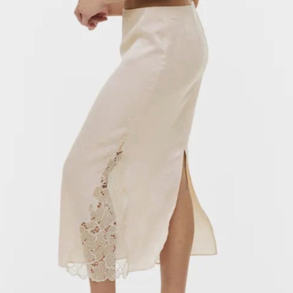 Satin midi slip skirt